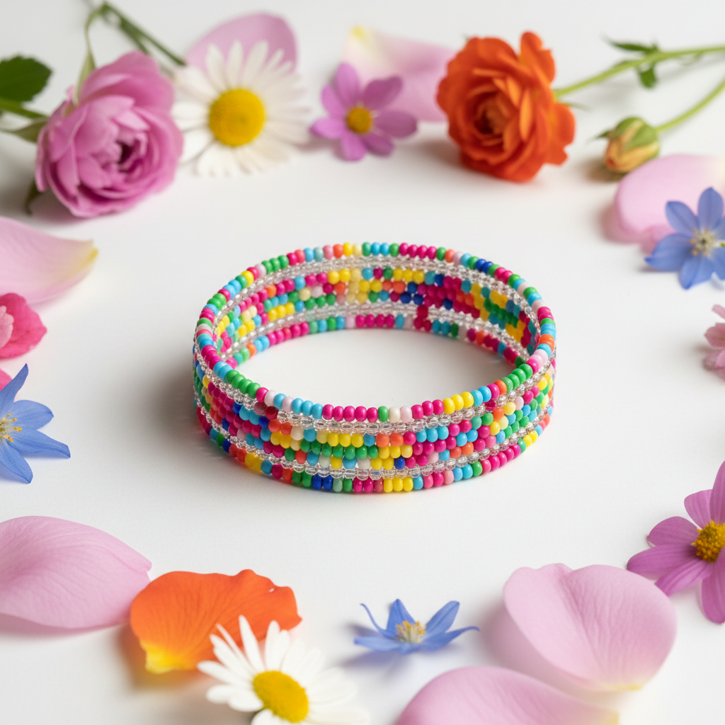 Pulseira Miçangas Coloridas